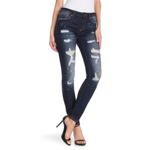 NWT Rock Revival Mid-Rise Distressed Skinny Jeans - Picture 1 of 8